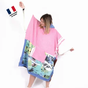 Poncho Anfibi unisexe 100% Upcyclé « Pink World » modèle unique