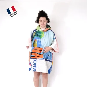 Poncho Anfibi Junior 100% Upcyclé « French Fish » modèle unique