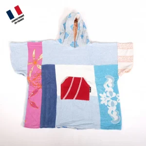 Poncho Anfibi Junior 100% Upcyclé « Flowers » - Modèle unique