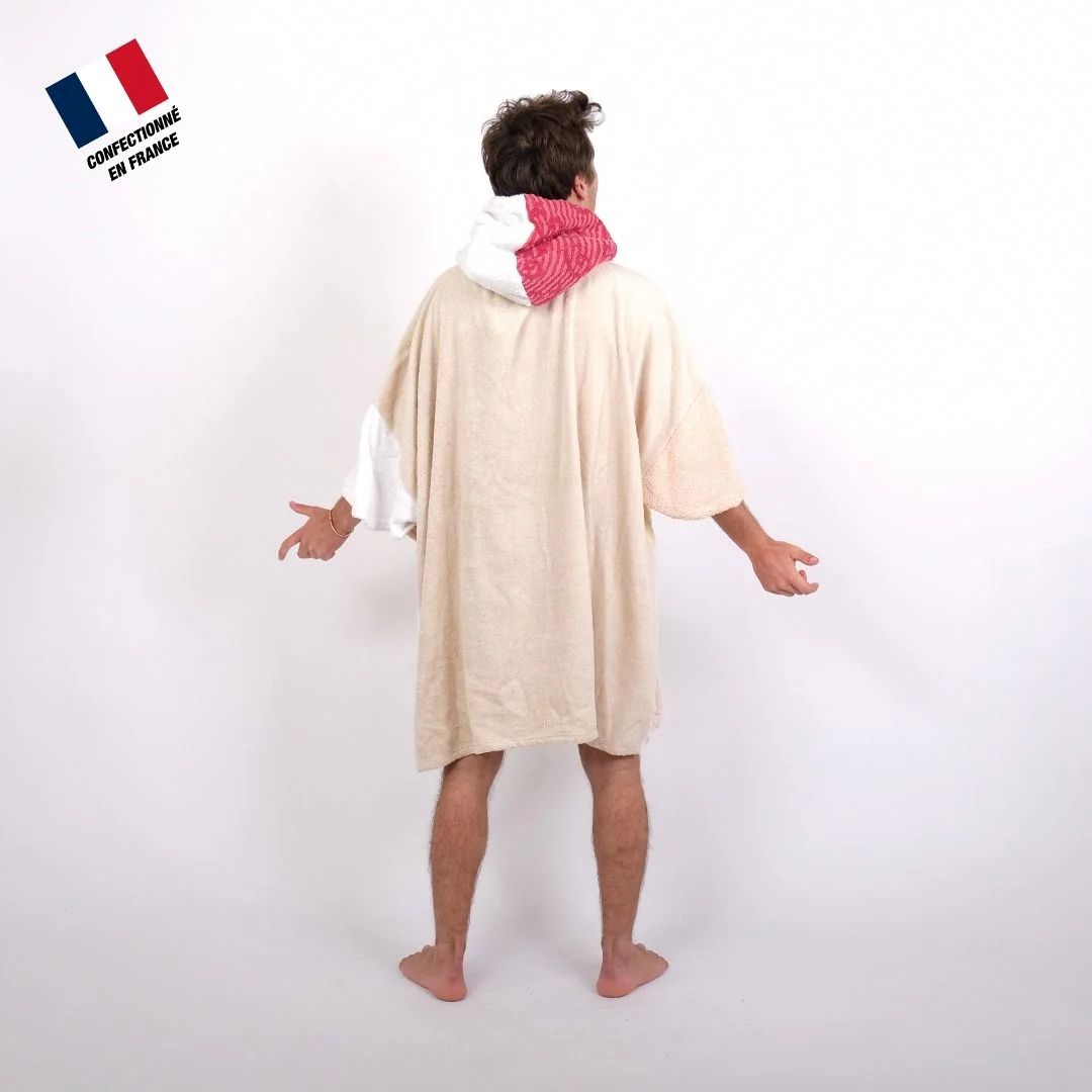 Poncho Anfibi unisexe 100% Upcyclé « Pink Pocket » modèle unique – Image 2