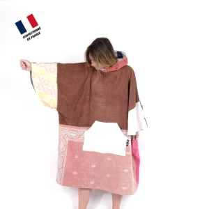 Poncho Anfibi unisexe 100% Upcyclé « Hisbiscus » modèle unique