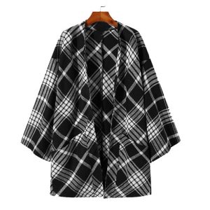 Poncho Carreaux Homme Fin
