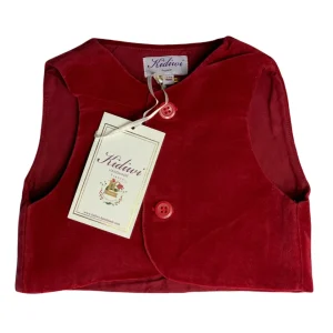 Gilet de Cérémonie Garçon velours rouge KIDIWI 12 mois