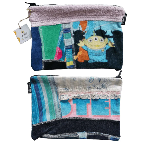 Pochette Anfibi 100% Upcyclée « Alien » - Modèle unique