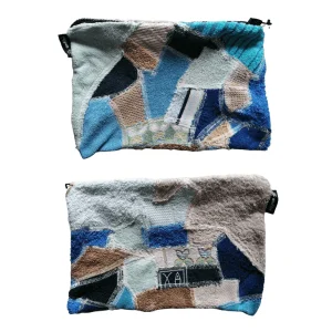 Pochette Anfibi 100% Upcyclée « Blue Style » - Modèle unique