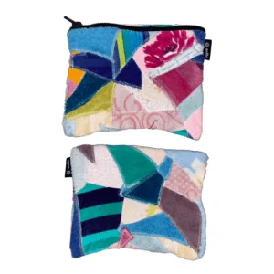 Pochette Anfibi 100% Upcyclée « Pink Flower » - Modèle unique