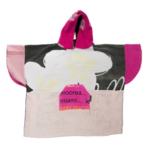 Poncho Anfibi Junior 100% Upcyclé « Pink Islands » - Modèle unique