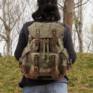 Sac à dos cuir femme | Toile rétro