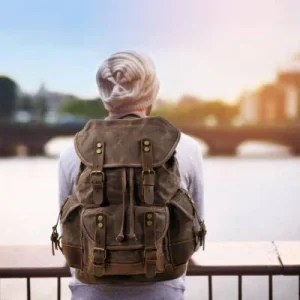 Sac à dos cuir homme | Toile rétro