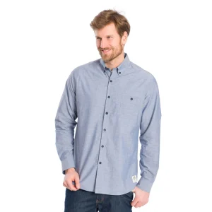 Chemise Oxford bleue Homme chanvre et coton bio