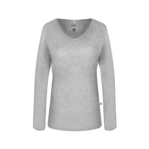 T-shirt à manches longues Gris fibres de cellulose