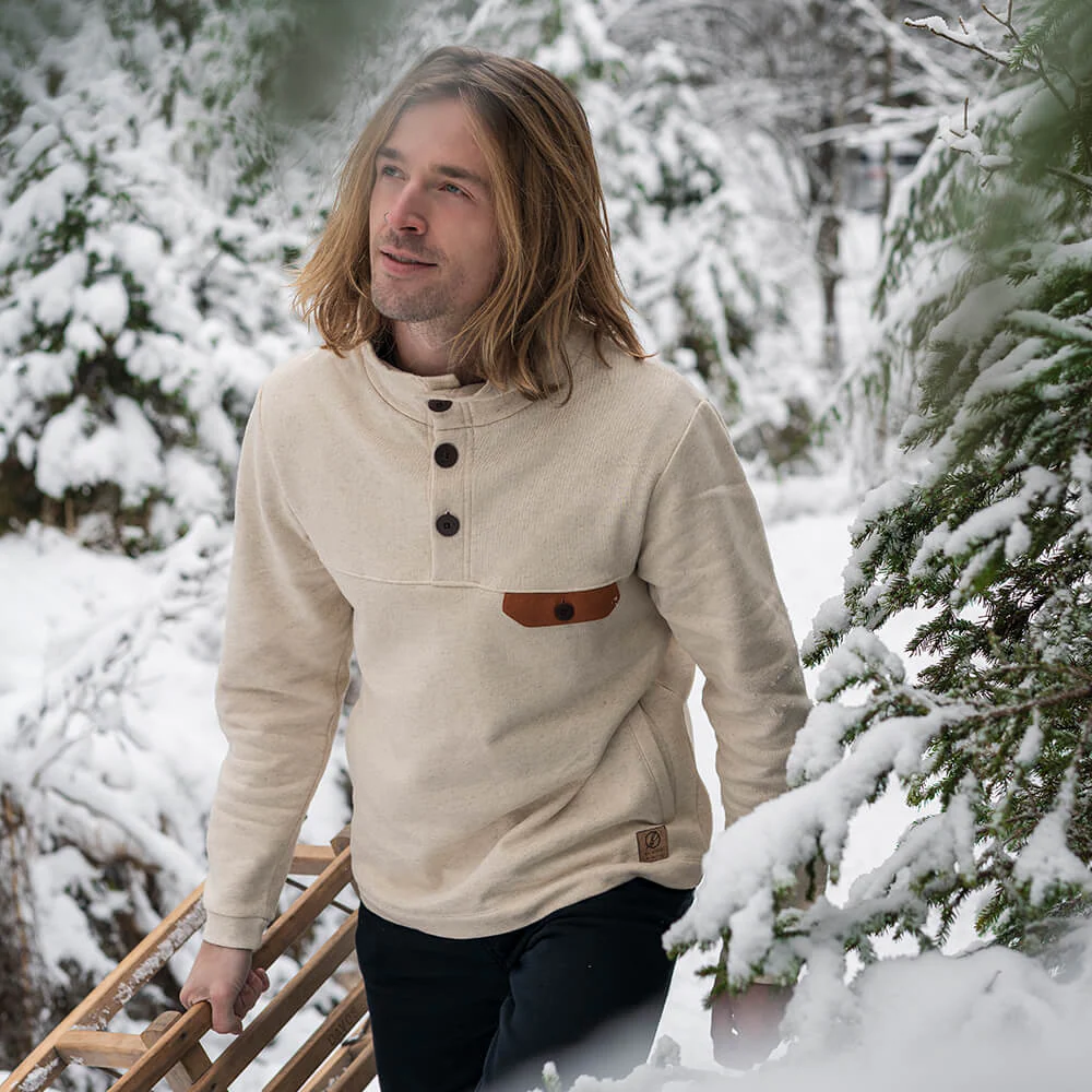 Pull blanc cassé Homme chanvre et coton bio certifié GOTS – Image 4