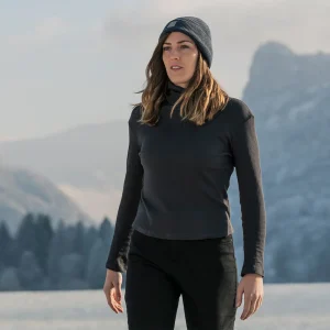 T-shirt col roulé Bleu Marine Femme coton bio certifié GOTS