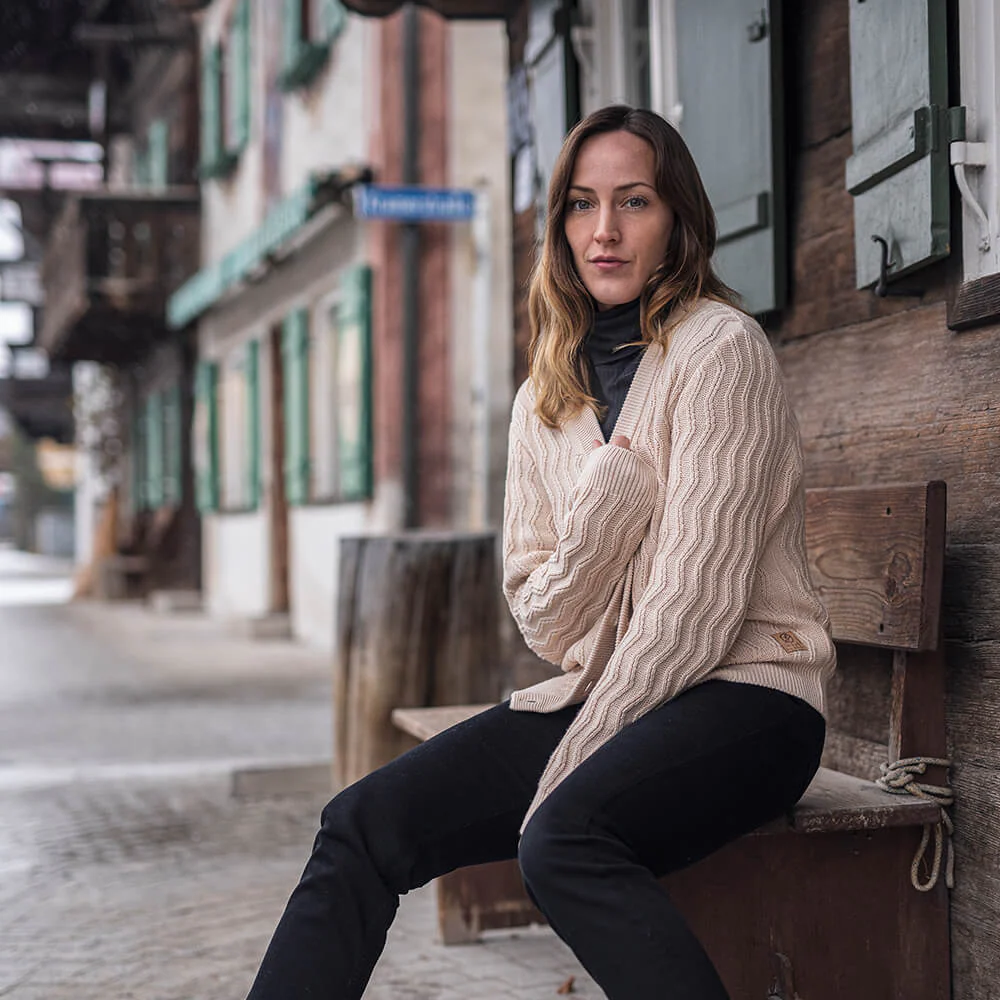 Cardigan Blanc Femme coton bio certifié GOTS – Image 2