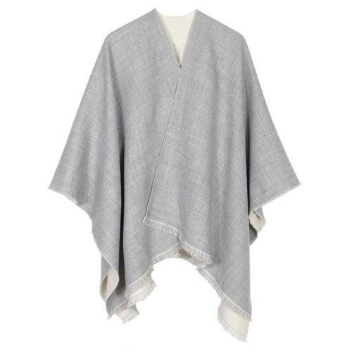 Poncho Bi-ton Femme Cachemire – Image 3