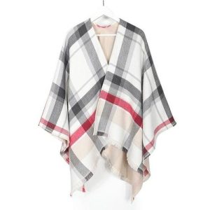 Poncho Col-V Femme Cachemire
