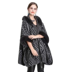 Poncho Fourrure-Col Femme