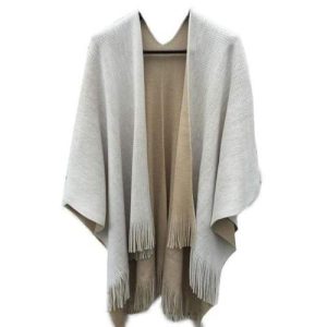 Poncho Uni-Laine Femme