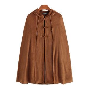 Poncho Long Homme Capuche