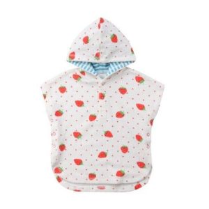 Poncho Fraise Bain Bébé