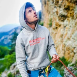 SWEAT MOLLETON ADRET gris en coton bio et recyclé