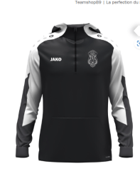 SWEAT ZIP CAPUCHON DYNAMIC noir*blanc JAKO 6770