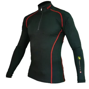 Base Layer « POINTE BLANCHE ESF» Homme Noir/Rouge