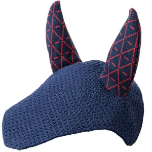 Bonnet INFI-KNIT bleu marine all-over rouge