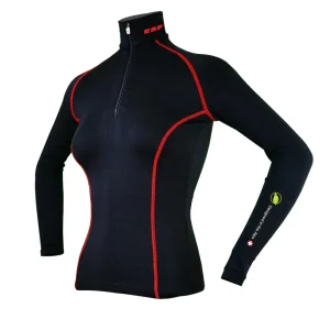 Base Layer « AIGUILLE VERTE  ESF» Femme Noir/Rouge